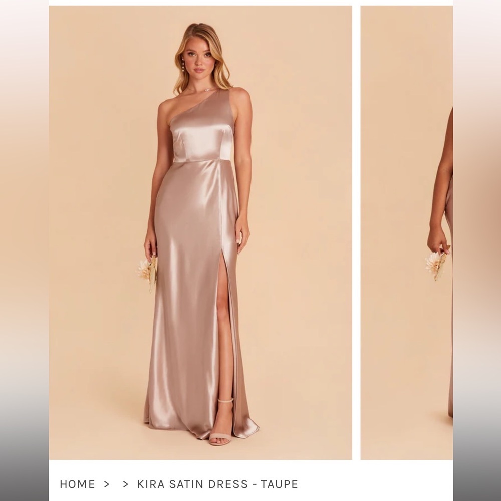Satin taupe dress